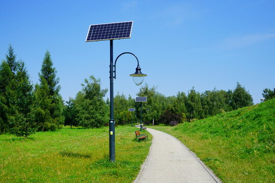 Solar Collector - Solar Lamps On The A City Park