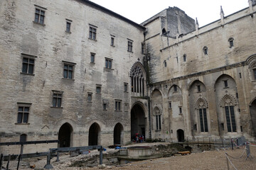 Fototapeta na wymiar The Palais des Papes (Palace of the Popes) an historical palace (built in the 1300s)