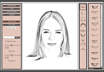Facial composite software for reconstructing suspected person's face