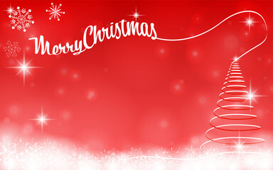 リボンのクリスマスツリーのクリスマスカード