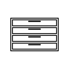 Black line icon for Chest, drawers and furniture.Flat design, eps 10