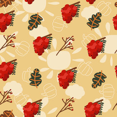 seamless pattern with autumn leaves