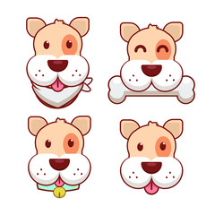 Cute dog logo icon set. it's good for Pet logo, Pet shop, veterinary, or dog lover logo.