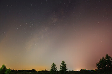 Nightscape of slightly close up milkyway and star background