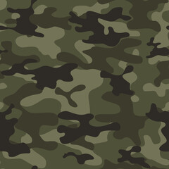 Fototapeta premium Vector army camouflage khaki background stylish template for printing. Forest pattern.