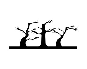 Isolated bare trees silhouettes vector design