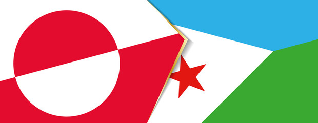 Greenland and Djibouti flags, two vector flags.