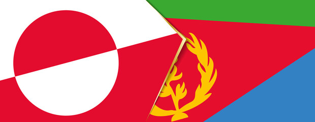 Greenland and Eritrea flags, two vector flags.