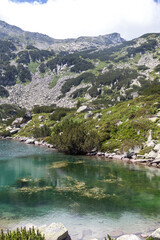 Fototapeta na wymiar landscape of Pirin Mountain and Fish Banderitsa lake, Bulgaria
