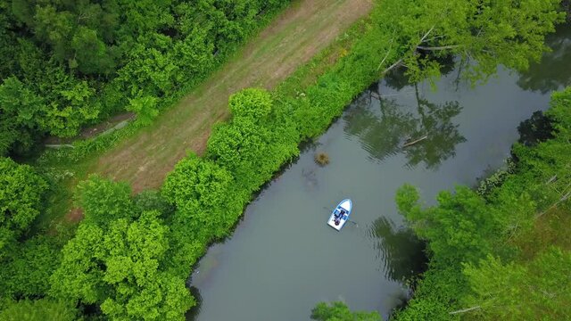 green forest river boats nature