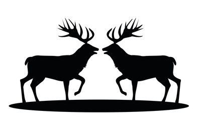 wild reindeer couple animals nature icons