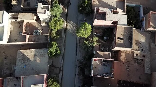 houses in the city , aerial view Midelt Morocco 