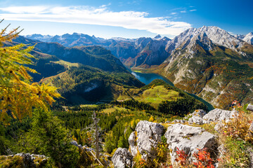 beautiful autumn landscape in Bavarian Alps in Germany