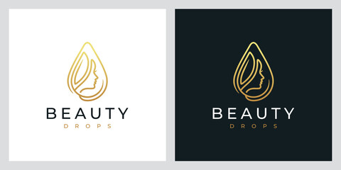 beauty drops,natural spa, cosmetic, logo design inspiration