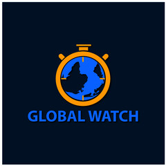 Global watch icon and logo design