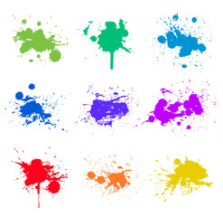 Paint splats isolated on white background