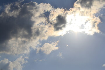 sole nascosto dietro le nuvole