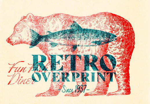 Retro overprint Effect