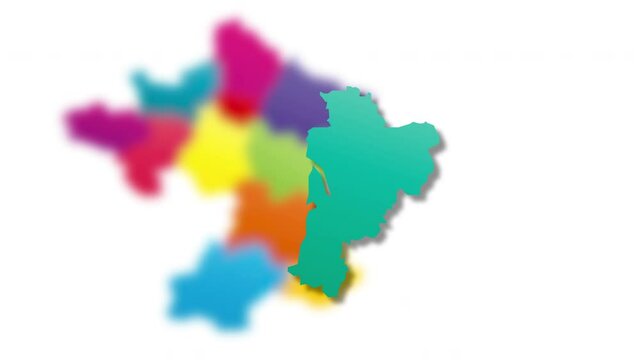carte de France- r&eacute;gion aquitaine, vecteur animation