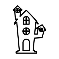 Isolated haunted house silhouette vector design