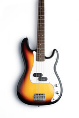 Obraz na płótnie Canvas Electric bass guitar isolated on a white background