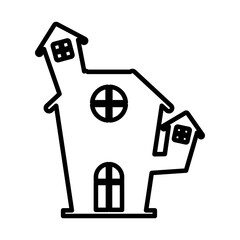 Isolated haunted house silhouette vector design