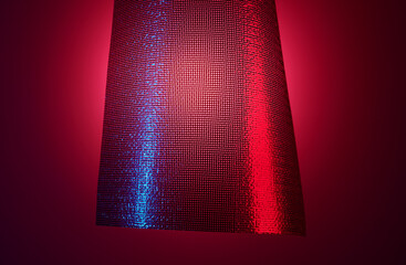 Abstract Concept Image with Floating Mesh Fabric