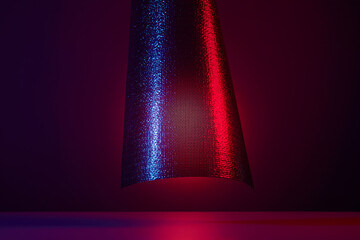 Abstract Concept Image with Floating Mesh Fabric