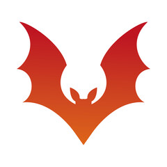 Halloween orange bat silhouette vector design