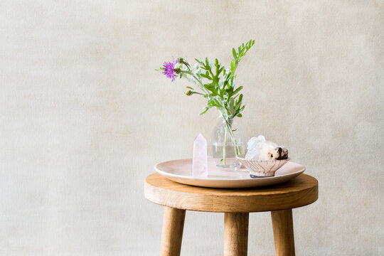 Table with decorative objects