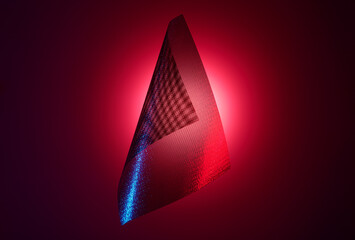 Abstract Concept Image with Floating Mesh Fabric