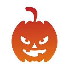 Halloween orange pumpkin silhouette vector design