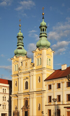 Church of Assumption of Virgin Mary at Large square (Velke namesti) in Hradec Kralove. Czech Republic