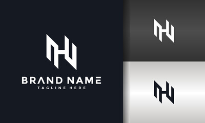 monogram letter HN logo