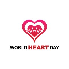 World Heart Day Logo Template design vector, emblem, design concept, creative symbol