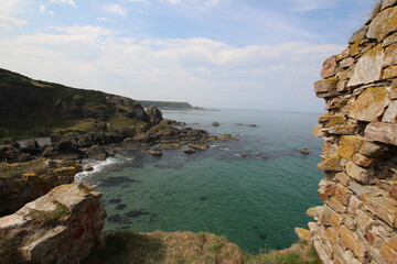 Findlater Castle, a ruined castle on the sea cliffs near Cullen, Scotland