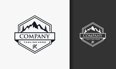 vintage mount logo emblem