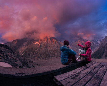 Majestic mountain sunset