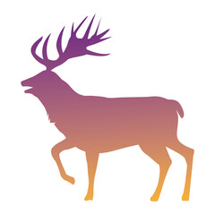 wild reindeer animal silhouette nature icon