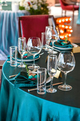 Dishes are served at the restaurant.