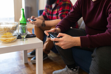 Friends spending time together at home