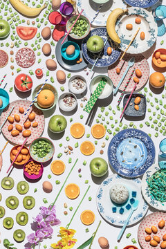 colorful and creative food mosaic