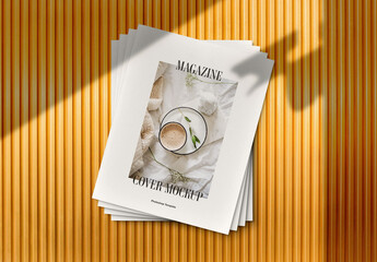 Magazine Stack Cover Mockup Scene