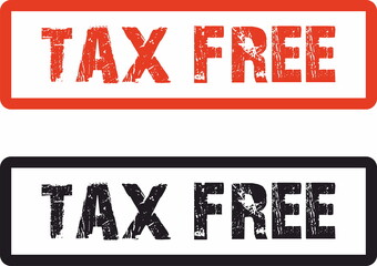 tax free red and black stamp