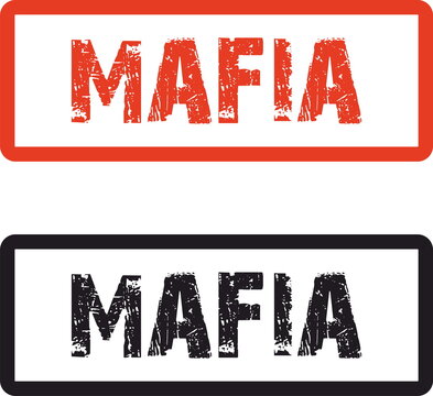 Mafia red stamp on white background 