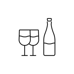 Glass, bottle, drink vector icon