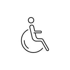 Disabled, wheelchair, sign vector icon