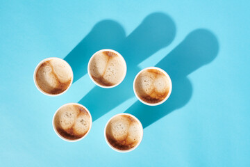 Takeout Coffee on Blue Background
