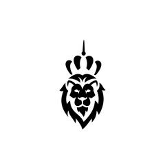 Fototapeta premium Lion head and crown vector. Elements for brand identity.