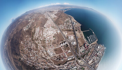 tiny planet shot of Ensenada , Baja california, Mexico